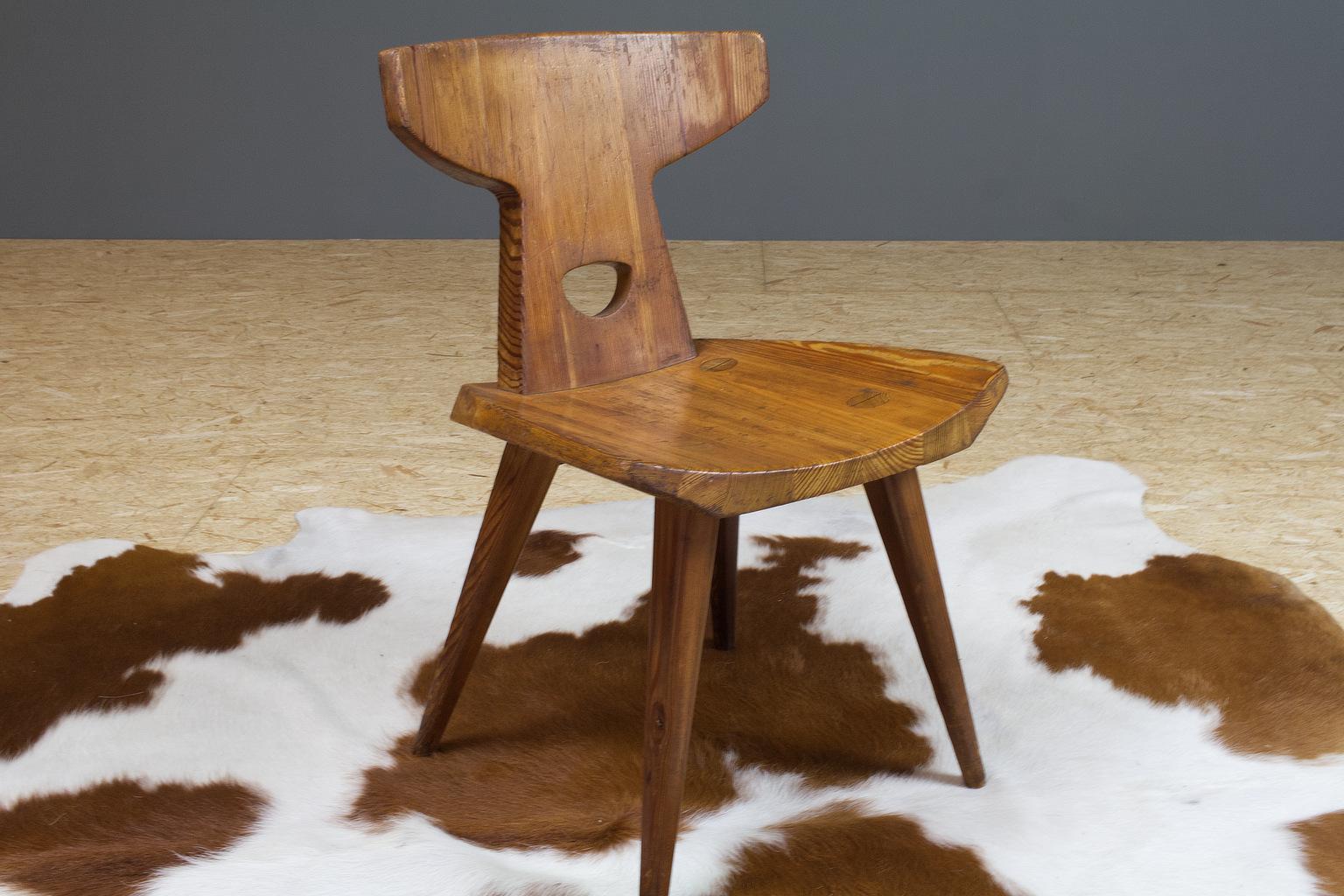 Danish Pine Wooden Chair by Jacob Kielland Brandt 1960 Scandinavian Modern