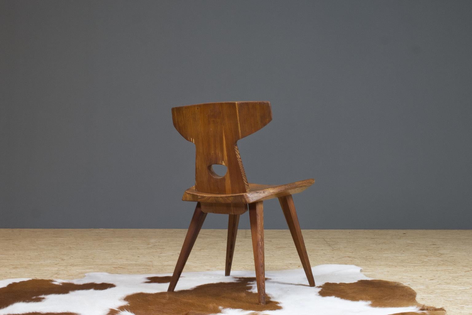 Lacquered Pine Wooden Chair by Jacob Kielland Brandt 1960 Scandinavian Modern
