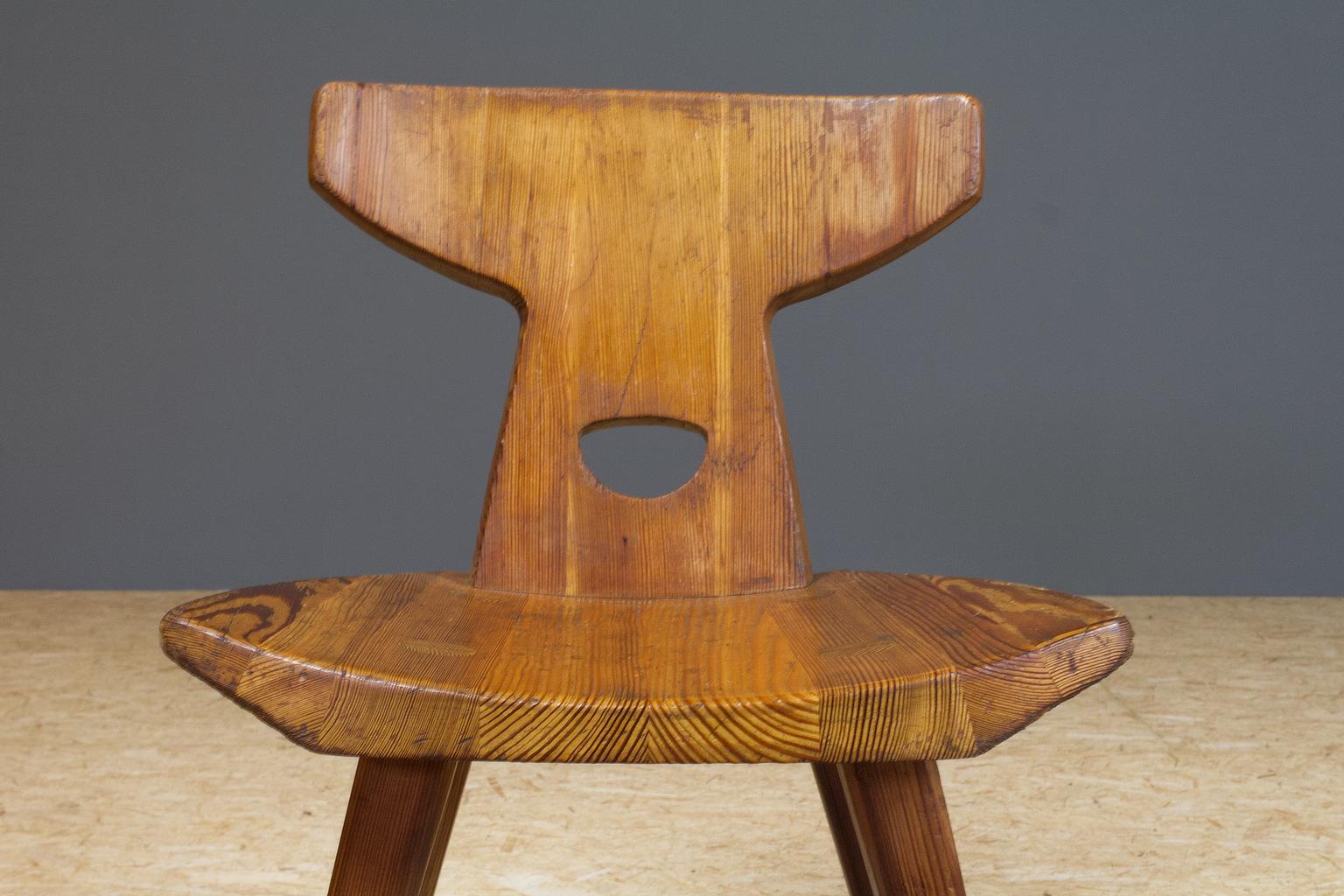 Mid-20th Century Pine Wooden Chair by Jacob Kielland Brandt 1960 Scandinavian Modern