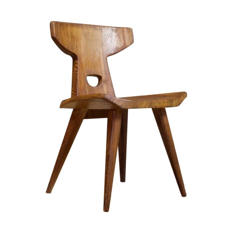 Pine Wooden Chair by Jacob Kielland Brandt 1960 Scandinavian Modern
