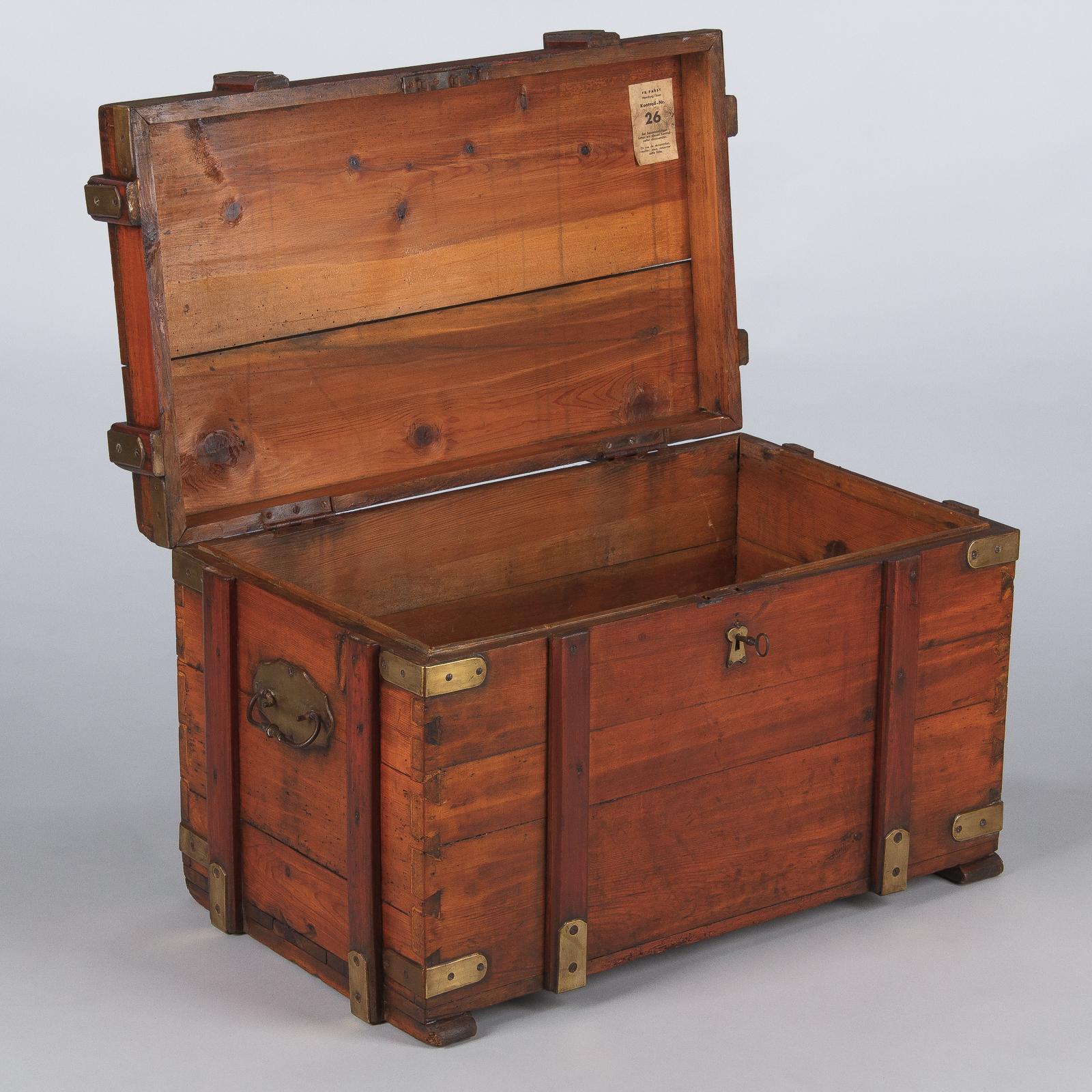 Mid-20th Century Pine Wooden Trunk or Blanket Chest from Germany, 1930s