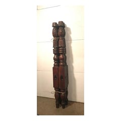 Pineapple and Carved Low Post Bed, circa 1820, Refitted to Standard Queen