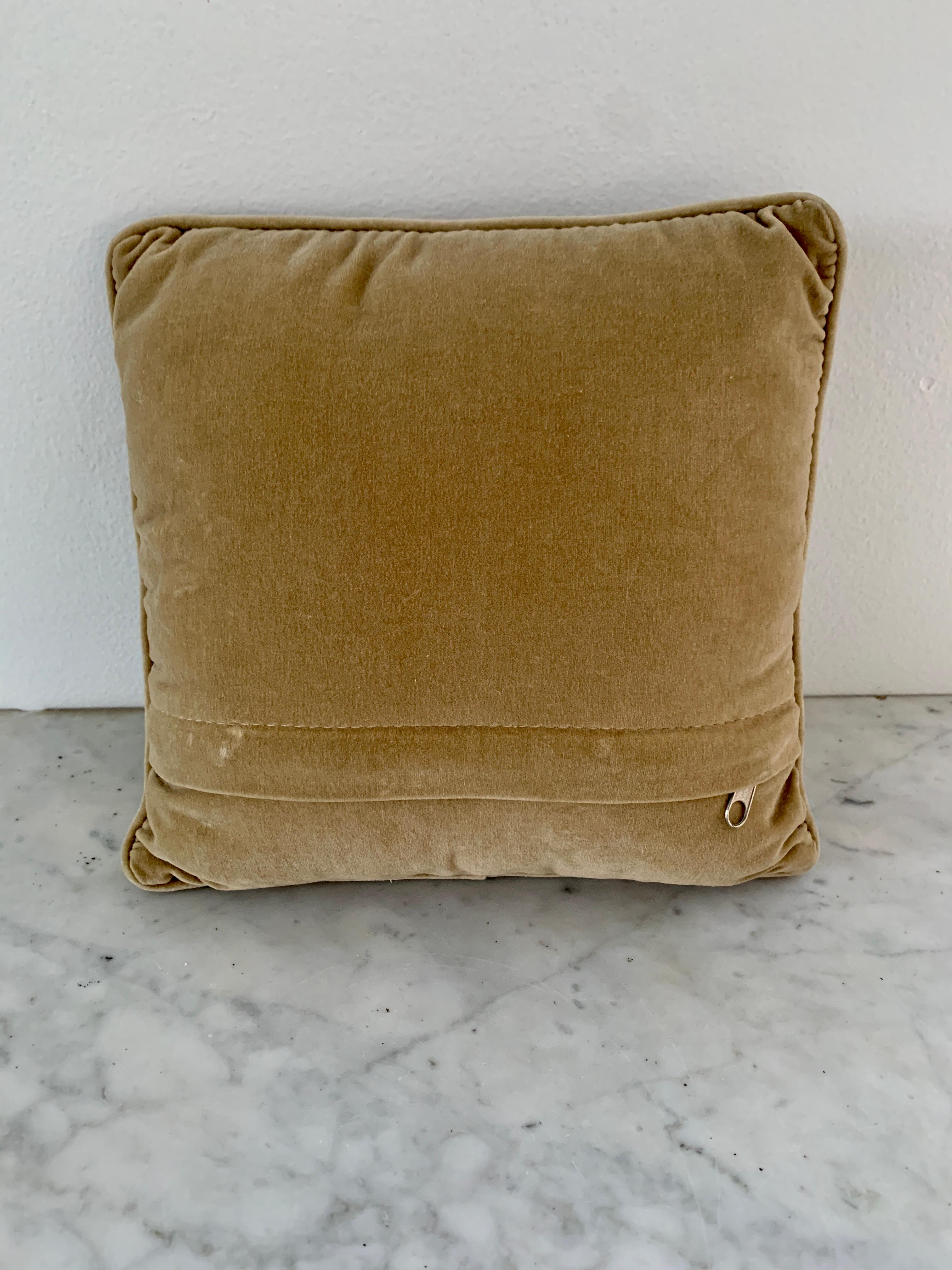 20th Century Pineapple and Greek Key Needlepoint Throw Pillow