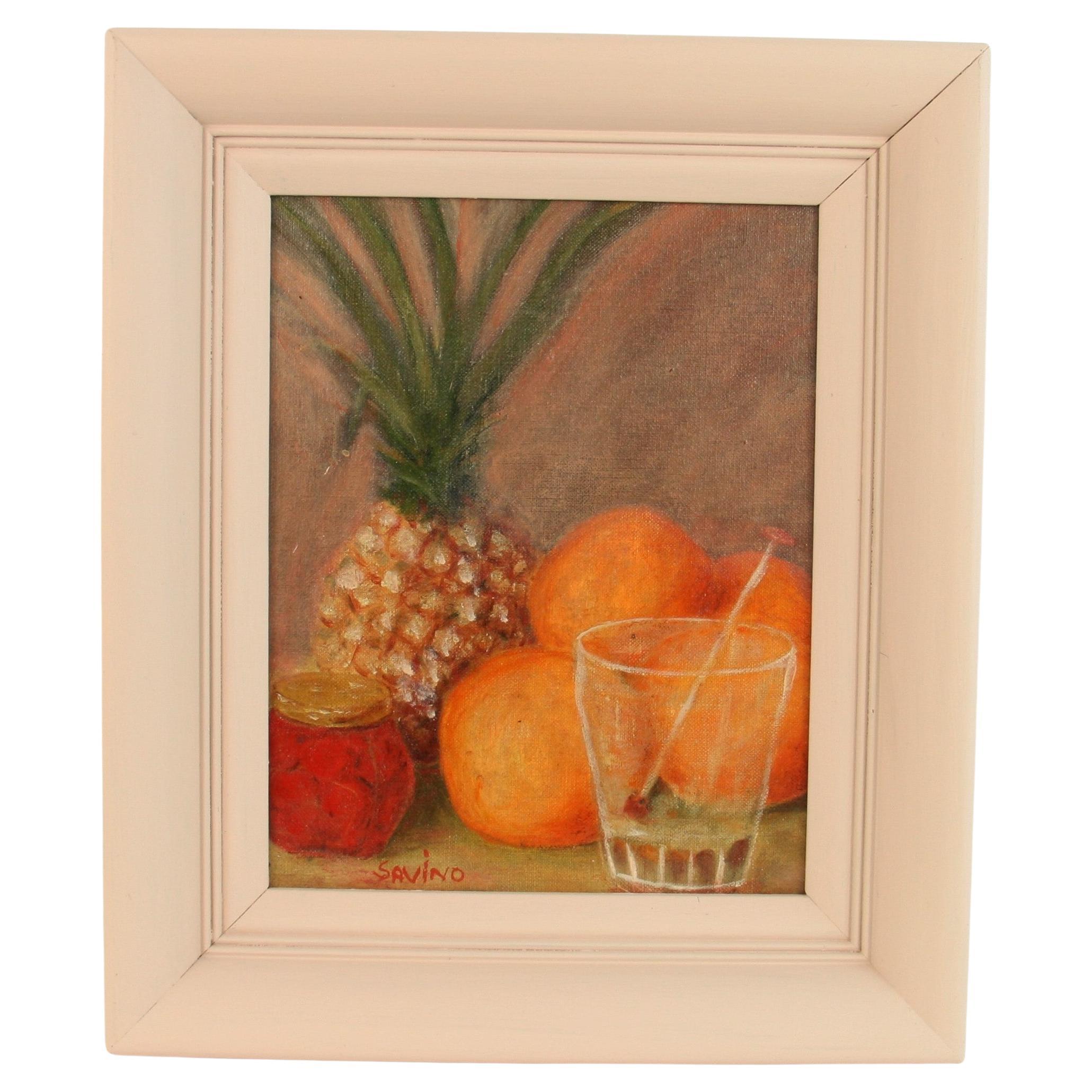 Pineapple and Oranges Still Life For Sale
