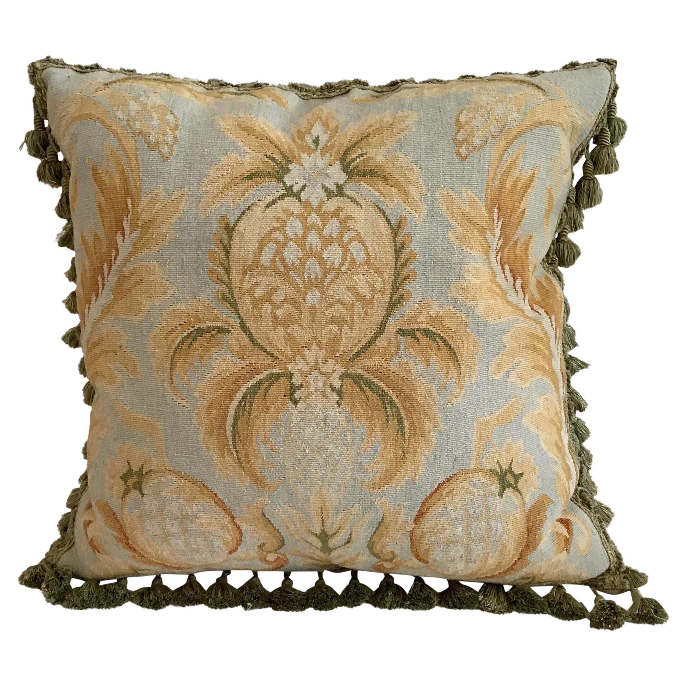 1970s Seahorse Aubusson Style Pillow For Sale at 1stDibs