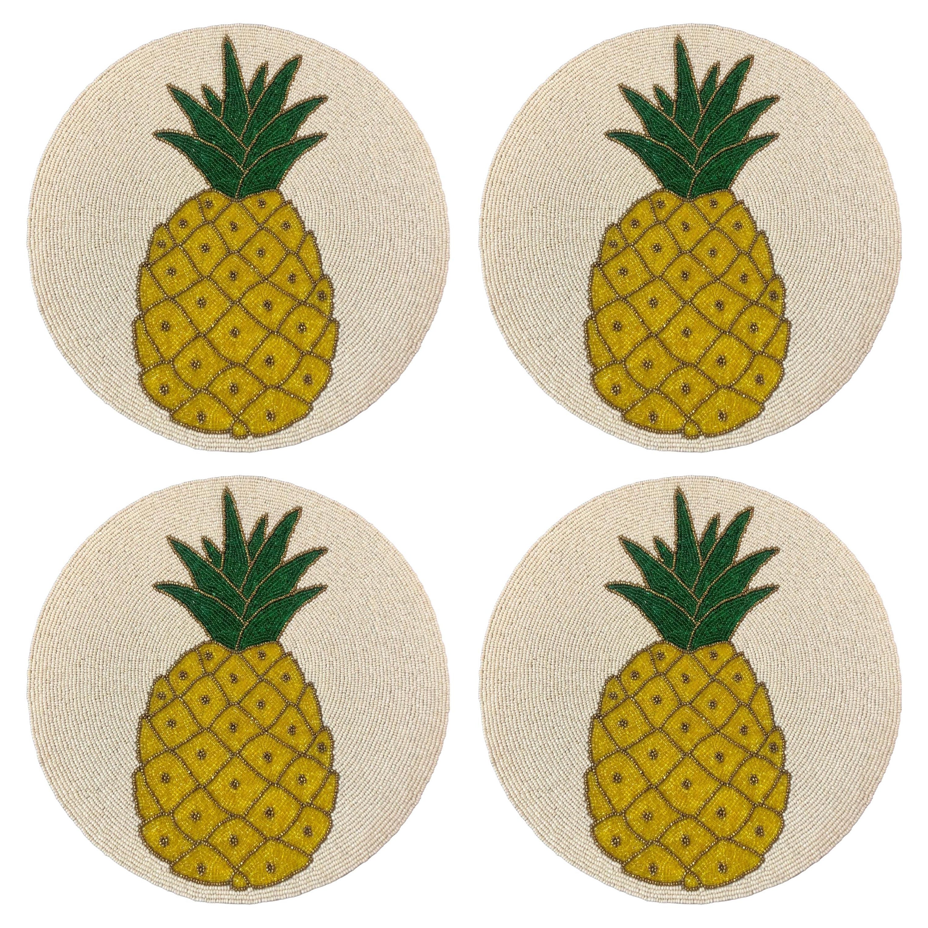 Pineapple Beaded Placemat Set of 4