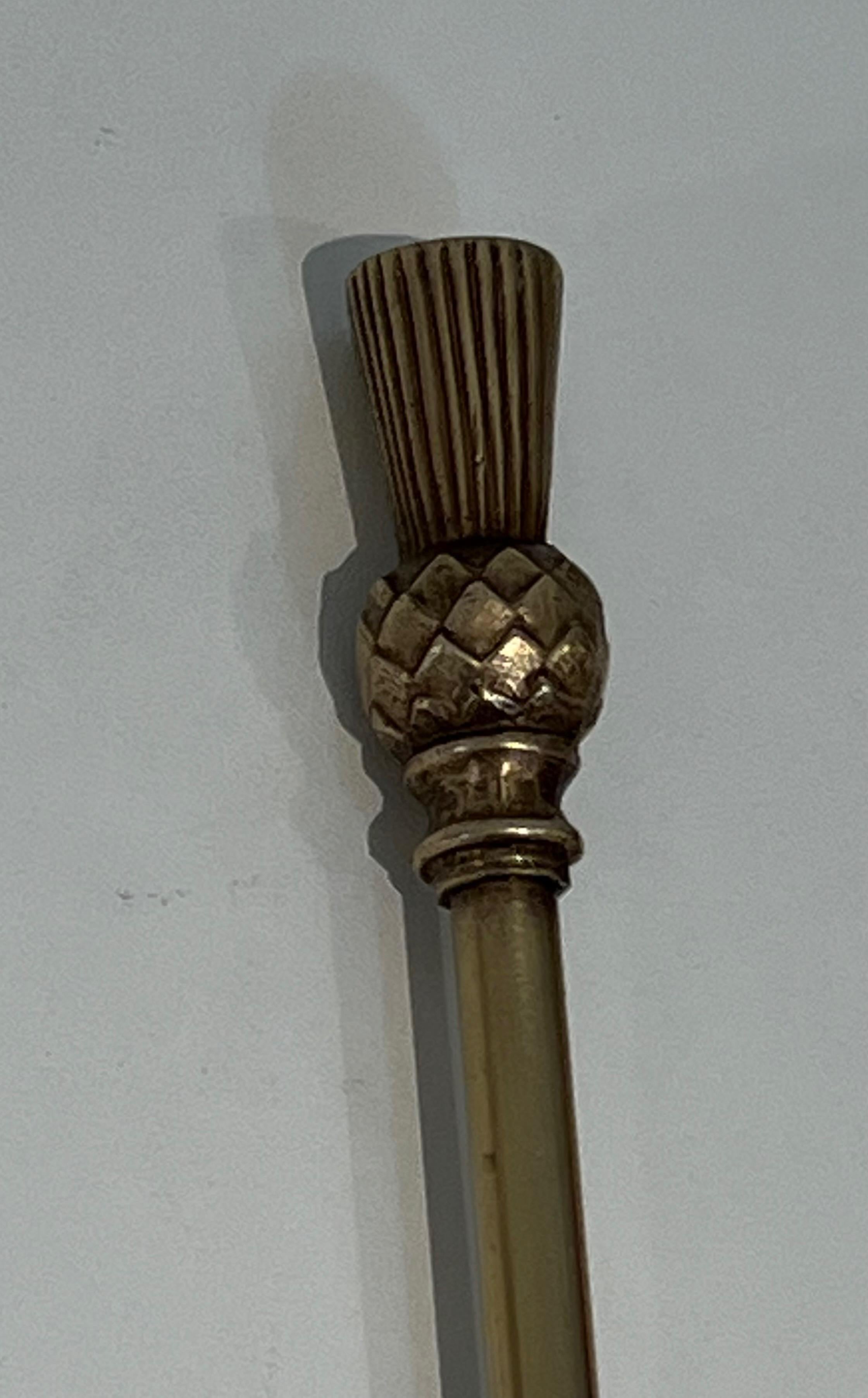 Pineapple Brass Fireplace Tools For Sale 12