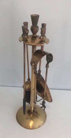 Pineapple Brass Fireplace Tools