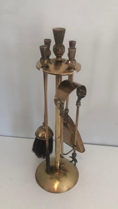 Pineapple Brass Fireplace Tools