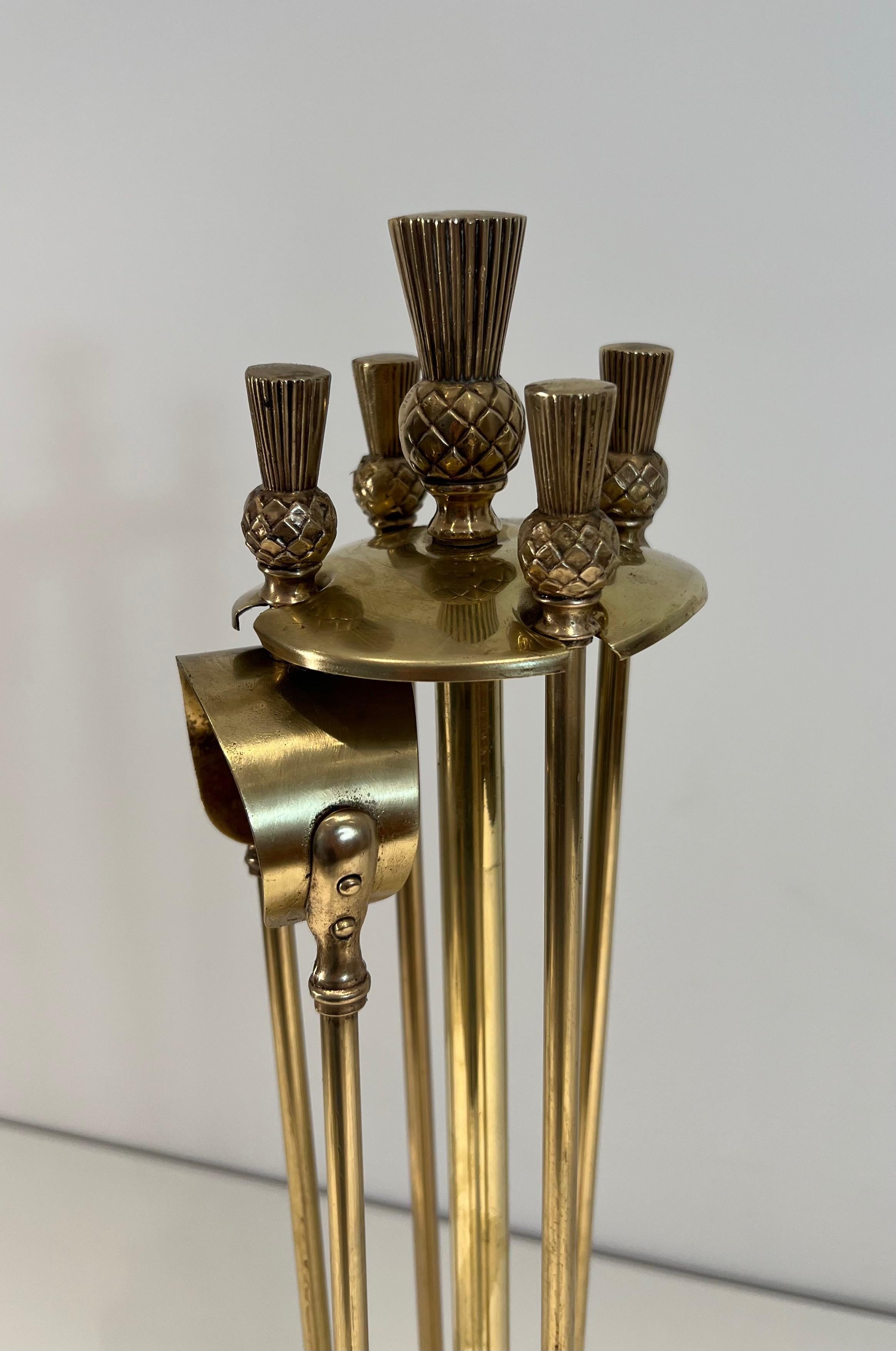 solid brass fireplace tools
