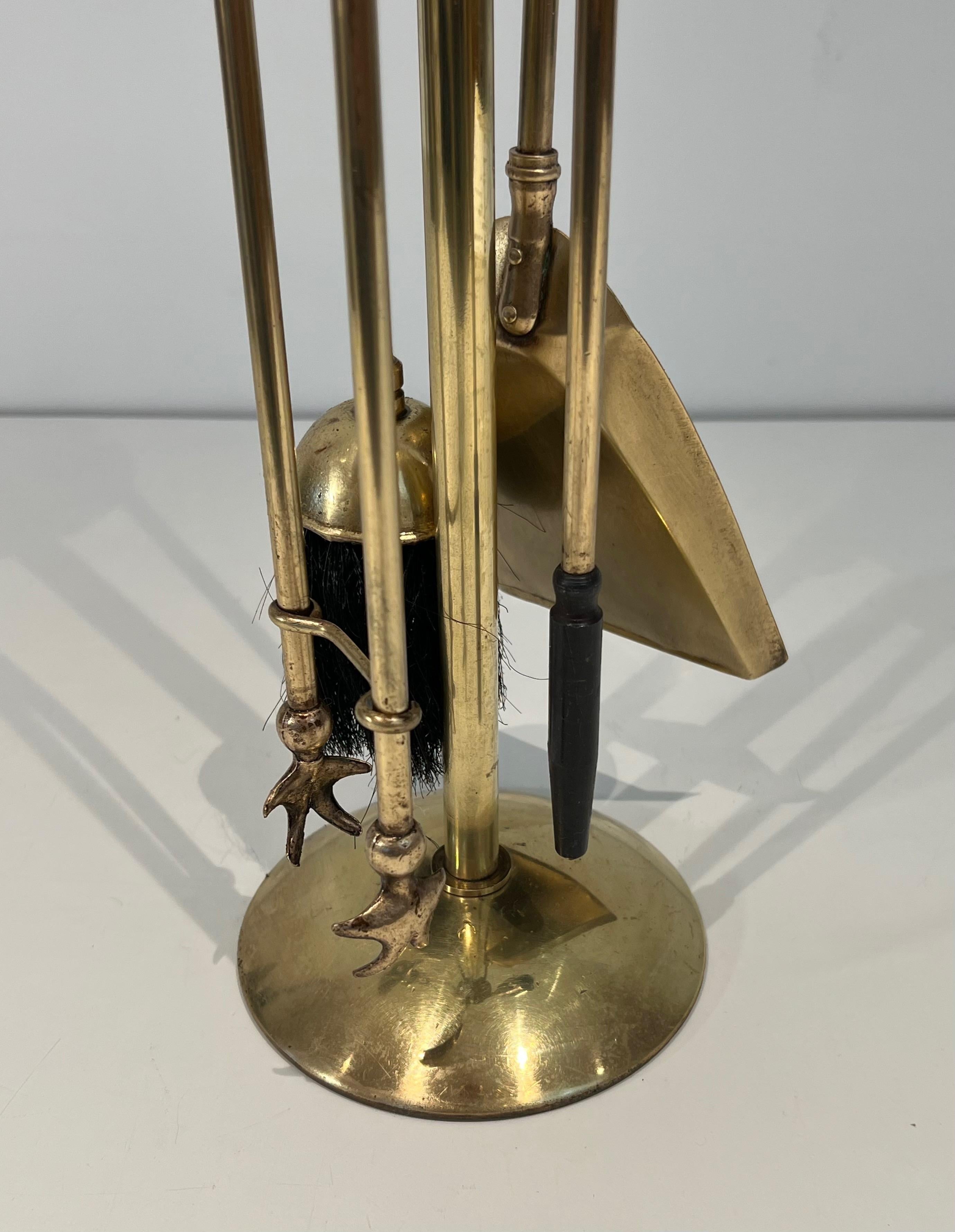 Pineapple Brass Fireplace Tools In Good Condition For Sale In Marcq-en-Barœul, Hauts-de-France