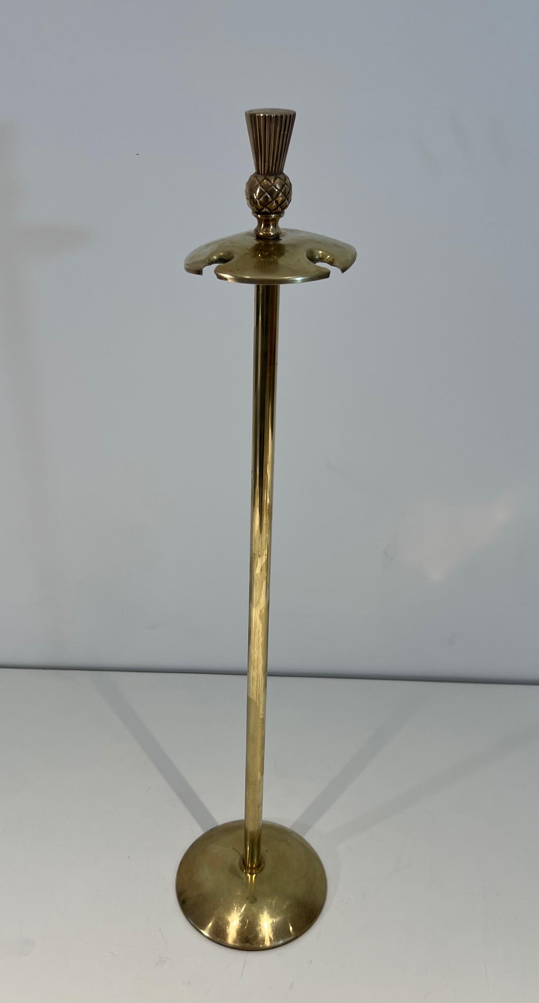 Late 20th Century Pineapple Brass Fireplace Tools For Sale