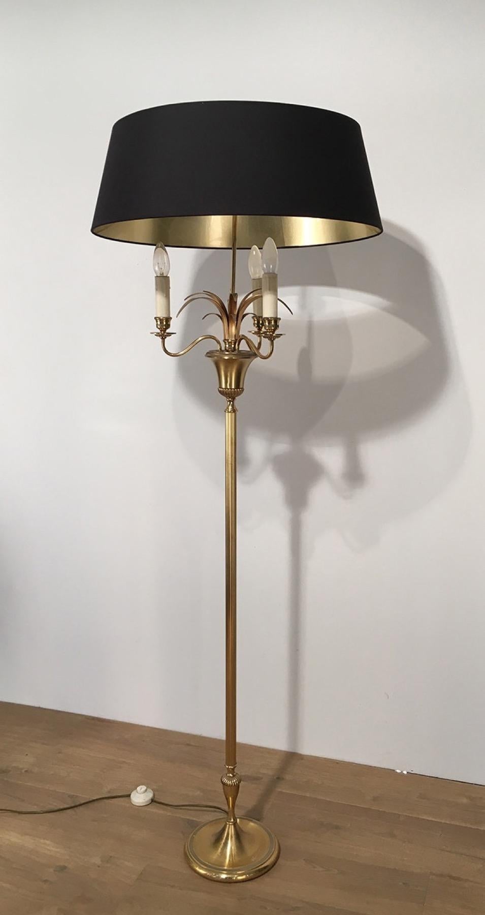 Pineapple Brass Floor Lamp in the Style of Maison Charles, Circa 1970 For Sale 11