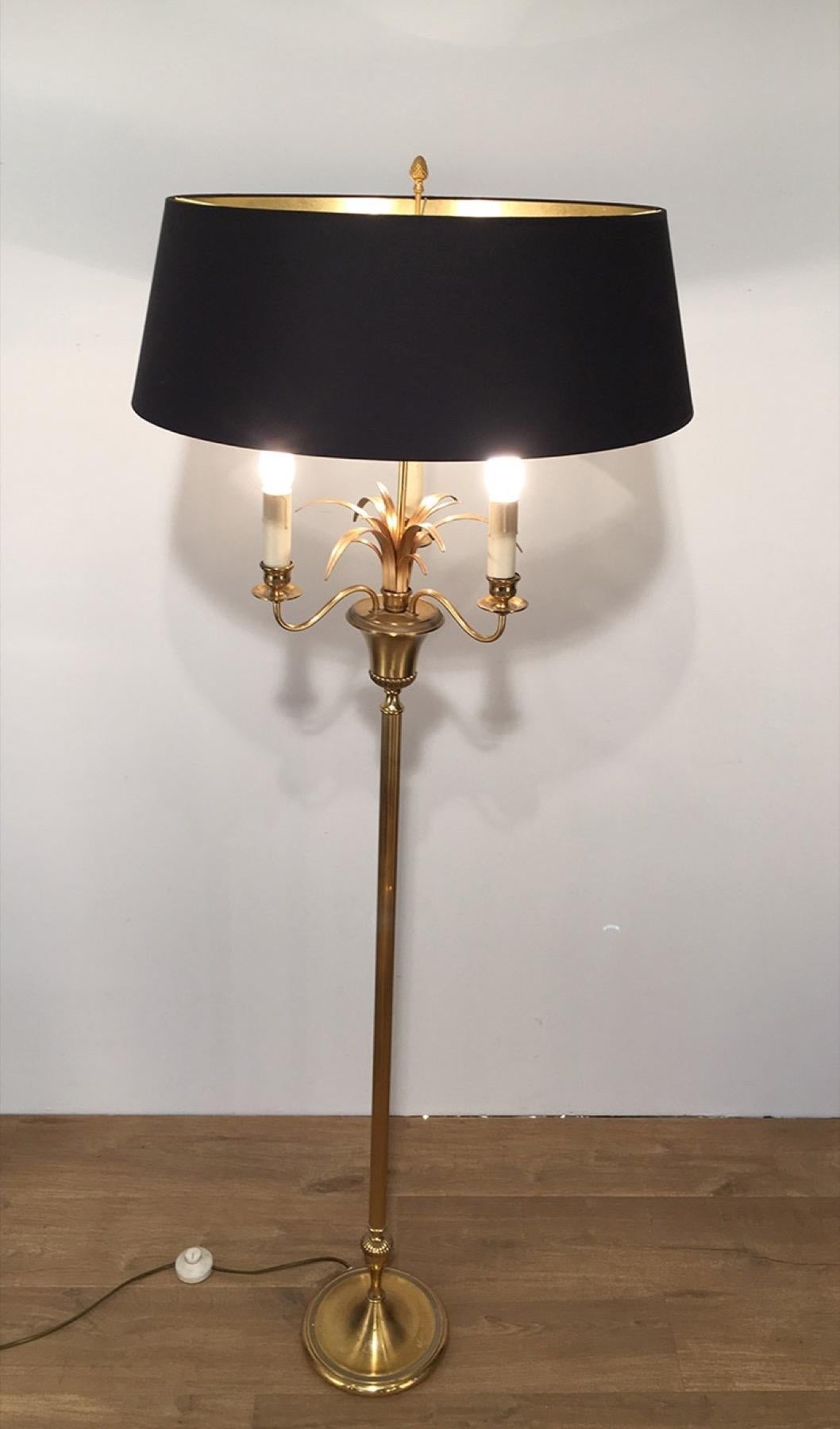 This pineapple floor lamp is made of brass. This is a French work in the style of famous Maison Charles. Circa 1970.