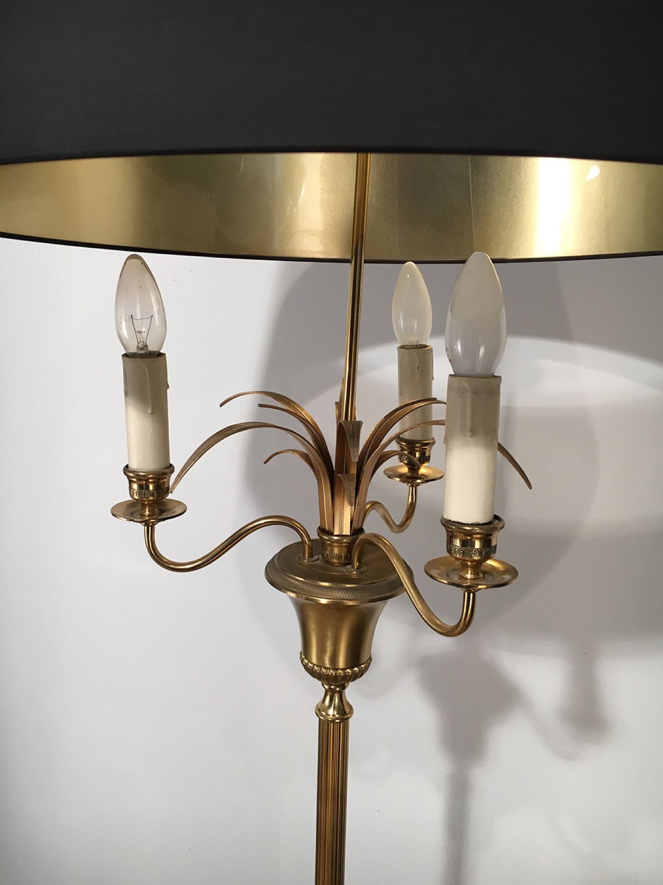 Pineapple Brass Floor Lamp in the Style of Maison Charles, Circa 1970 For Sale 1