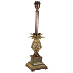 Vintage Pineapple Bronze Lamp, No Shade Included