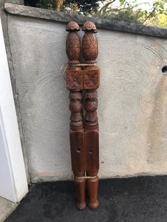 Pineapple, Buttermold and Feather Carved Low Post Bed in Birch Newport RI