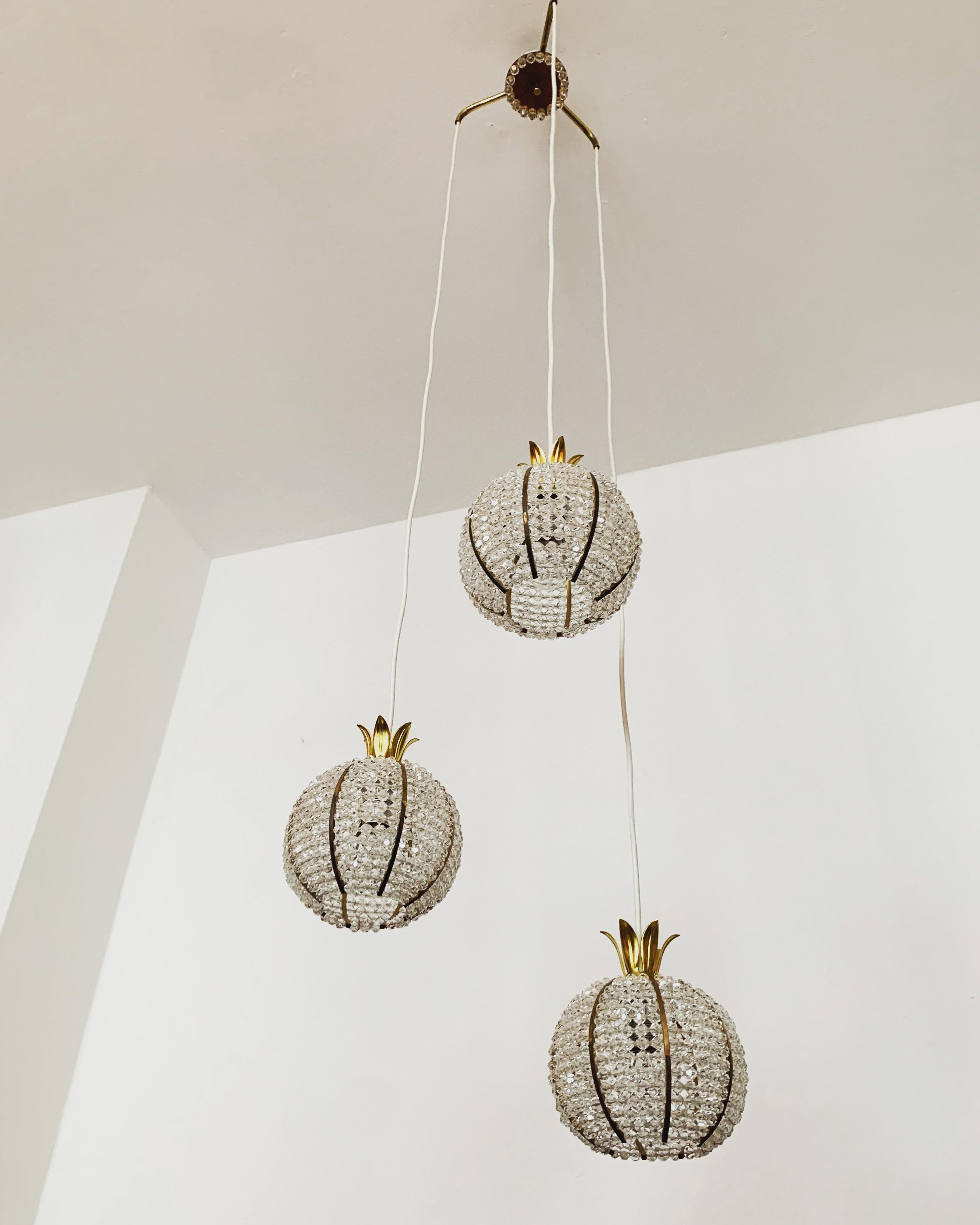 Austrian Pineapple Cascading Lamp For Sale