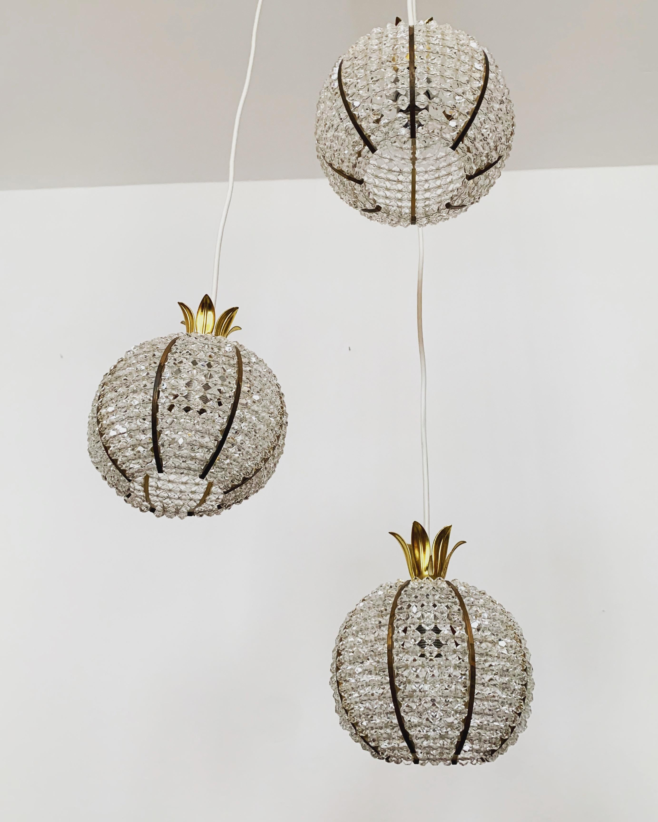 Austrian Pineapple Cascading Lamp For Sale