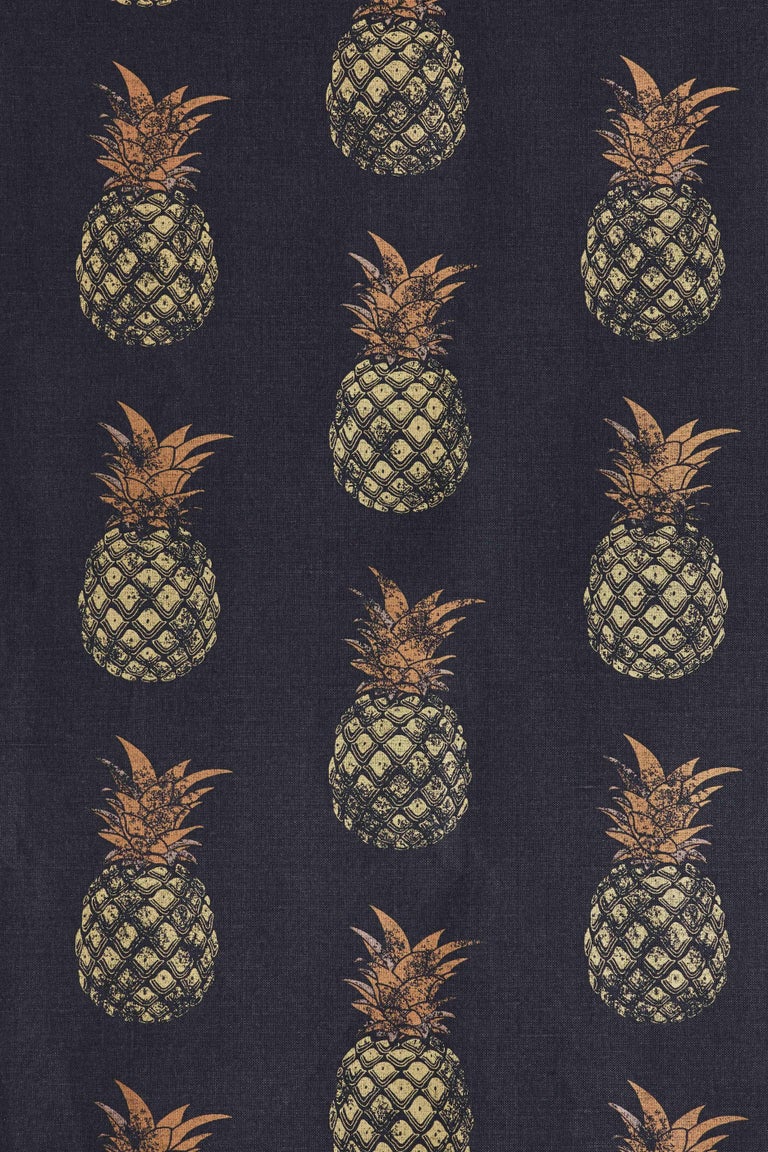 'Pineapple' Contemporary, Traditional Fabric in Pink or Red on Natural