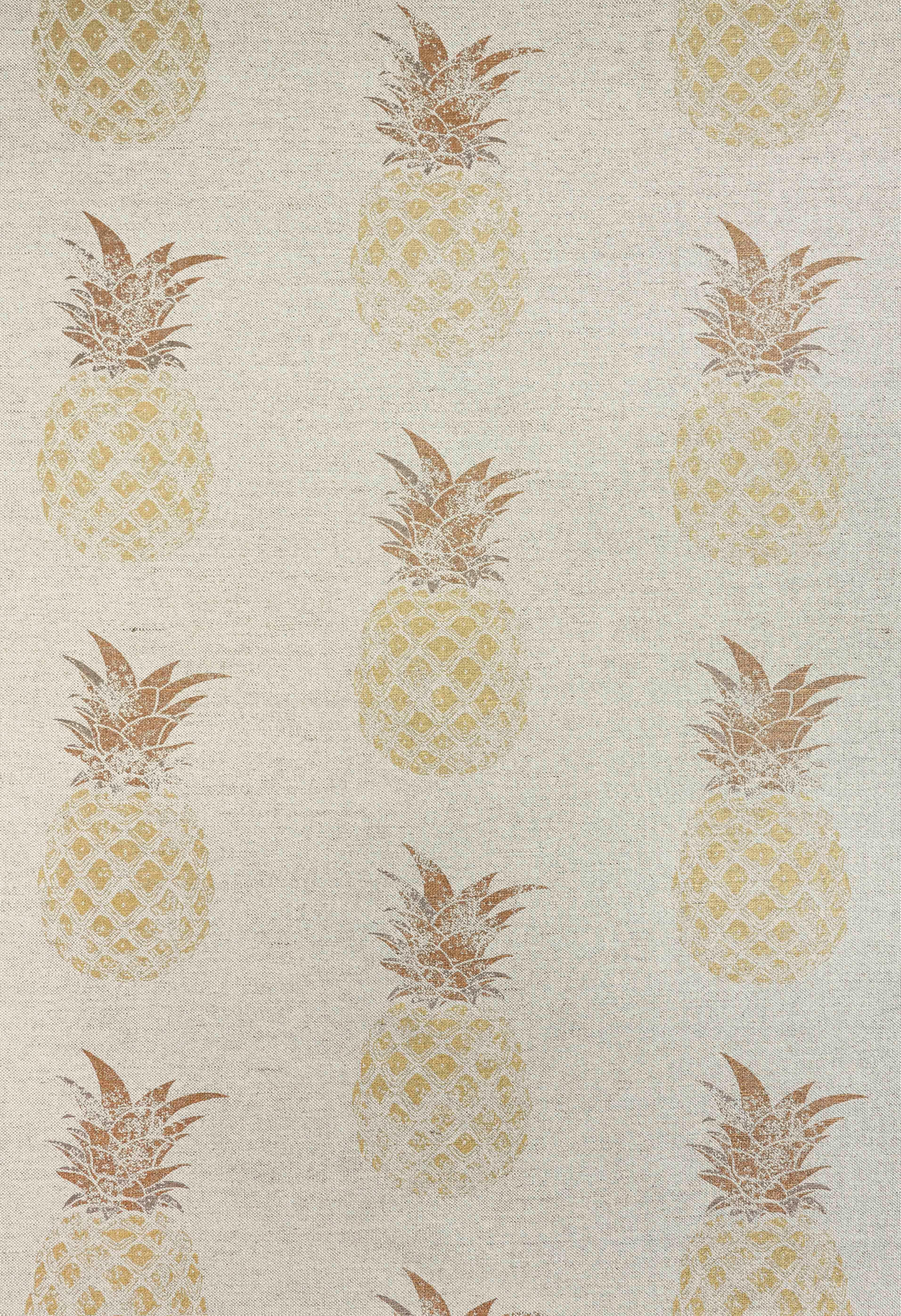 'Pineapple' Contemporary, Traditional Fabric in Pink/Red on Cream In New Condition For Sale In Pewsey, Wiltshire