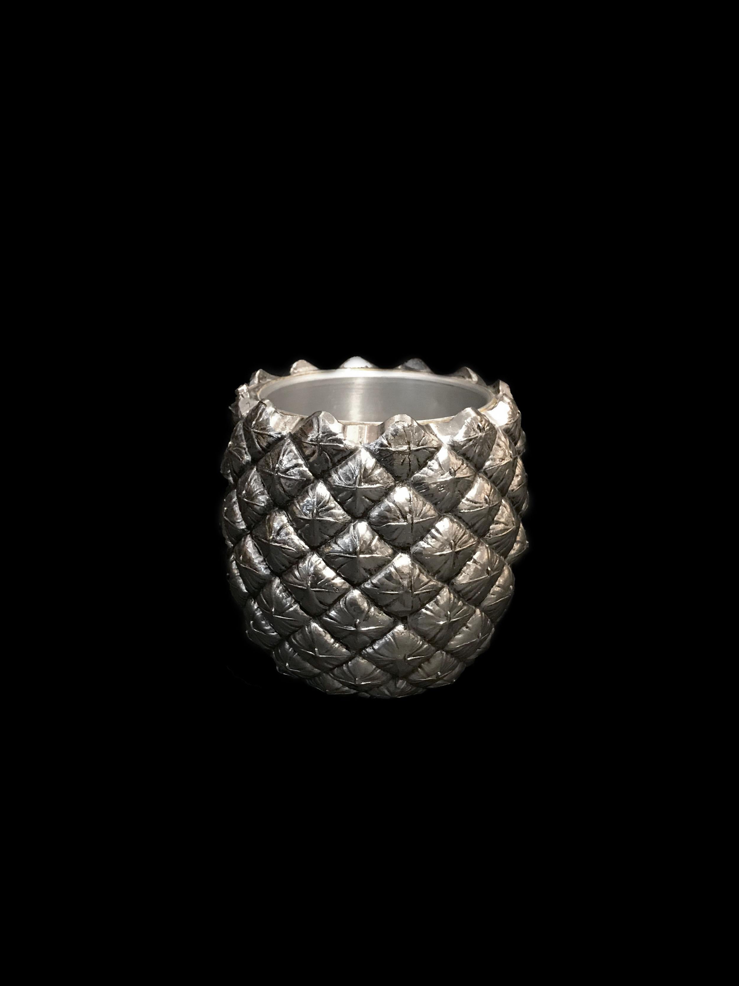 pineapple ice bucket silver