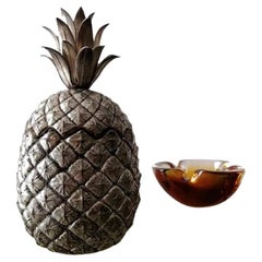 Retro Pineapple Ice Bucket Designed by Mauro Manetti, Silver Plated, circa 1960