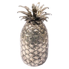 Retro Pineapple Ice Bucket Designed by Mauro Manetti, Silver Plated, Italy, 1960's