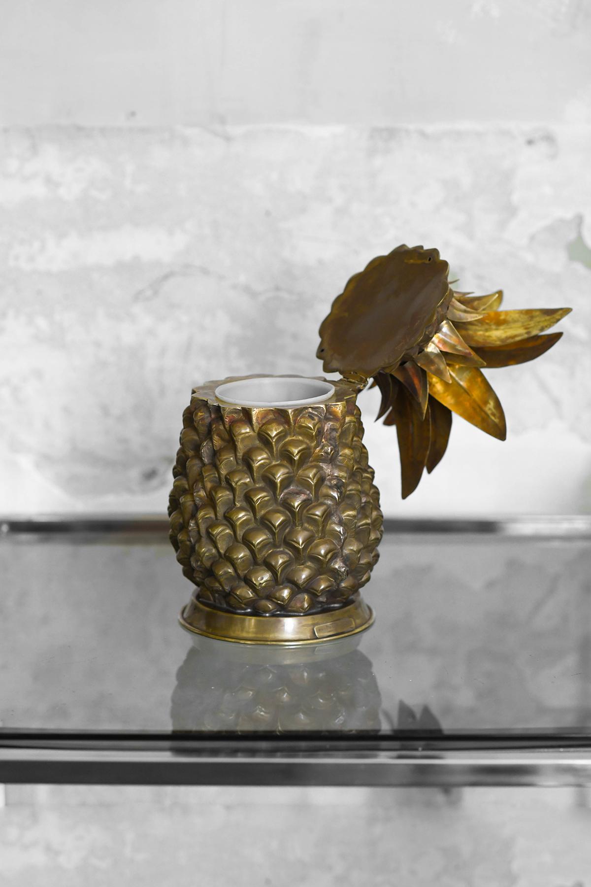 Brass Pineapple ice bucket, handcrafted in brass, Edizioni Molto.