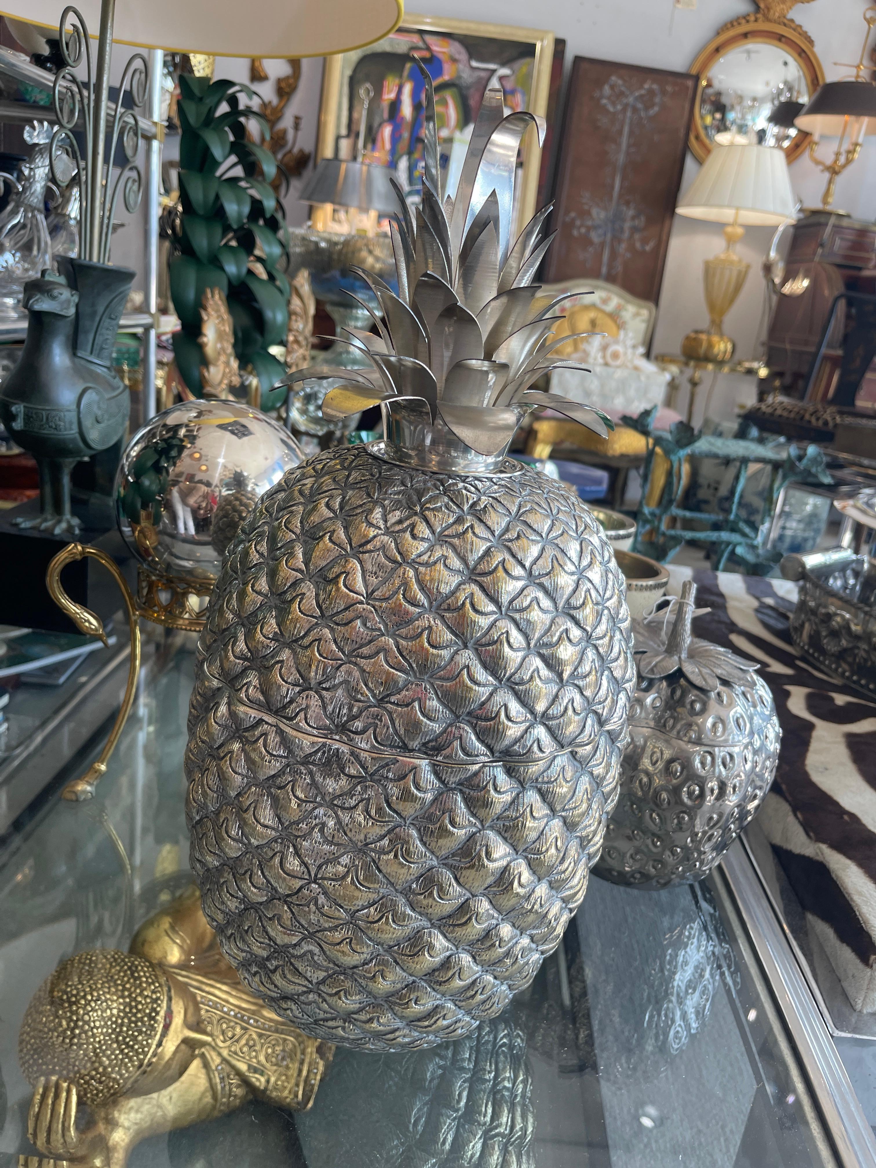 Pineapple Ice Bucket, Silver Plate Extra Large, Portugal For Sale 4