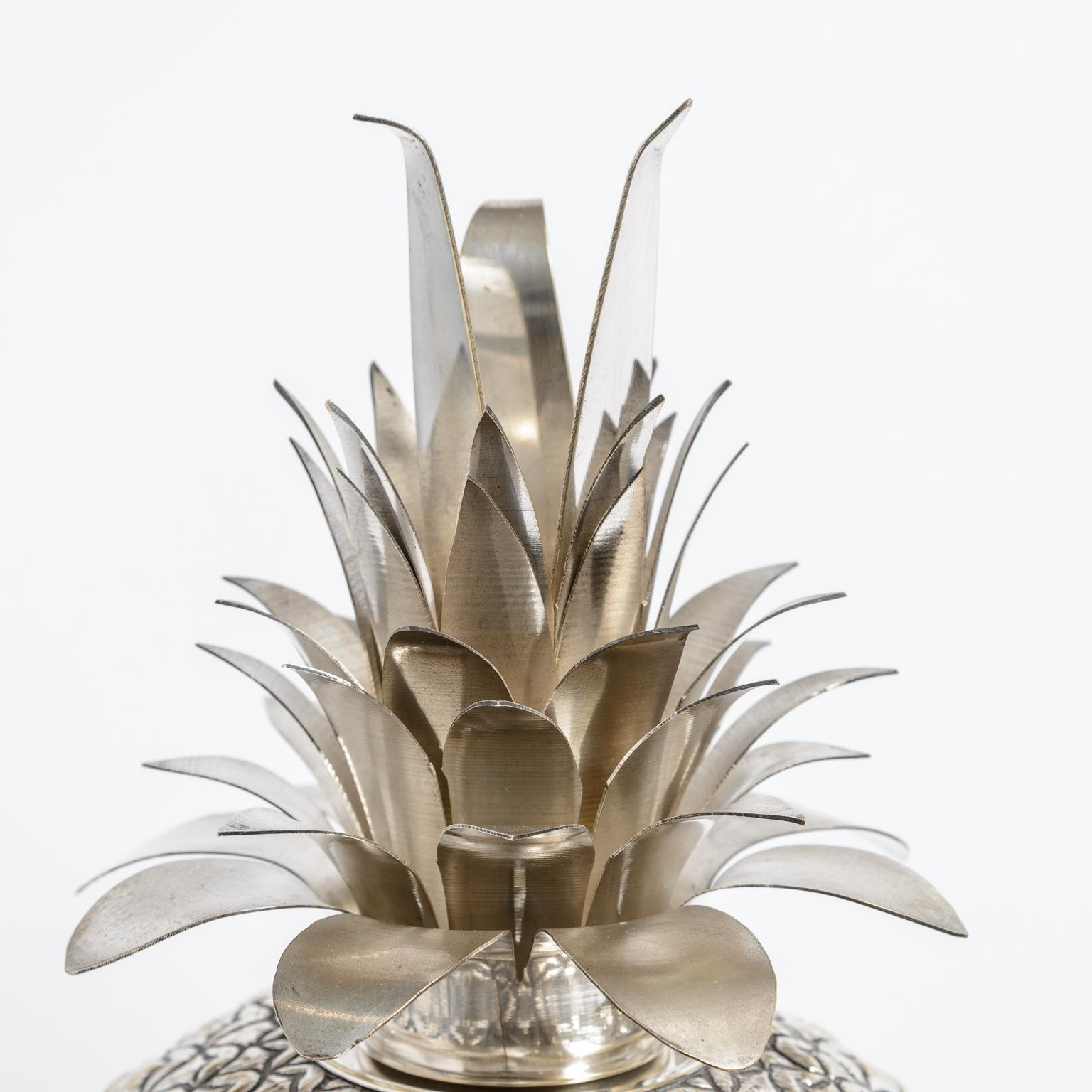 Mid-Century Modern Pineapple Ice Bucket, Silver Plate Extra Large, Portugal For Sale