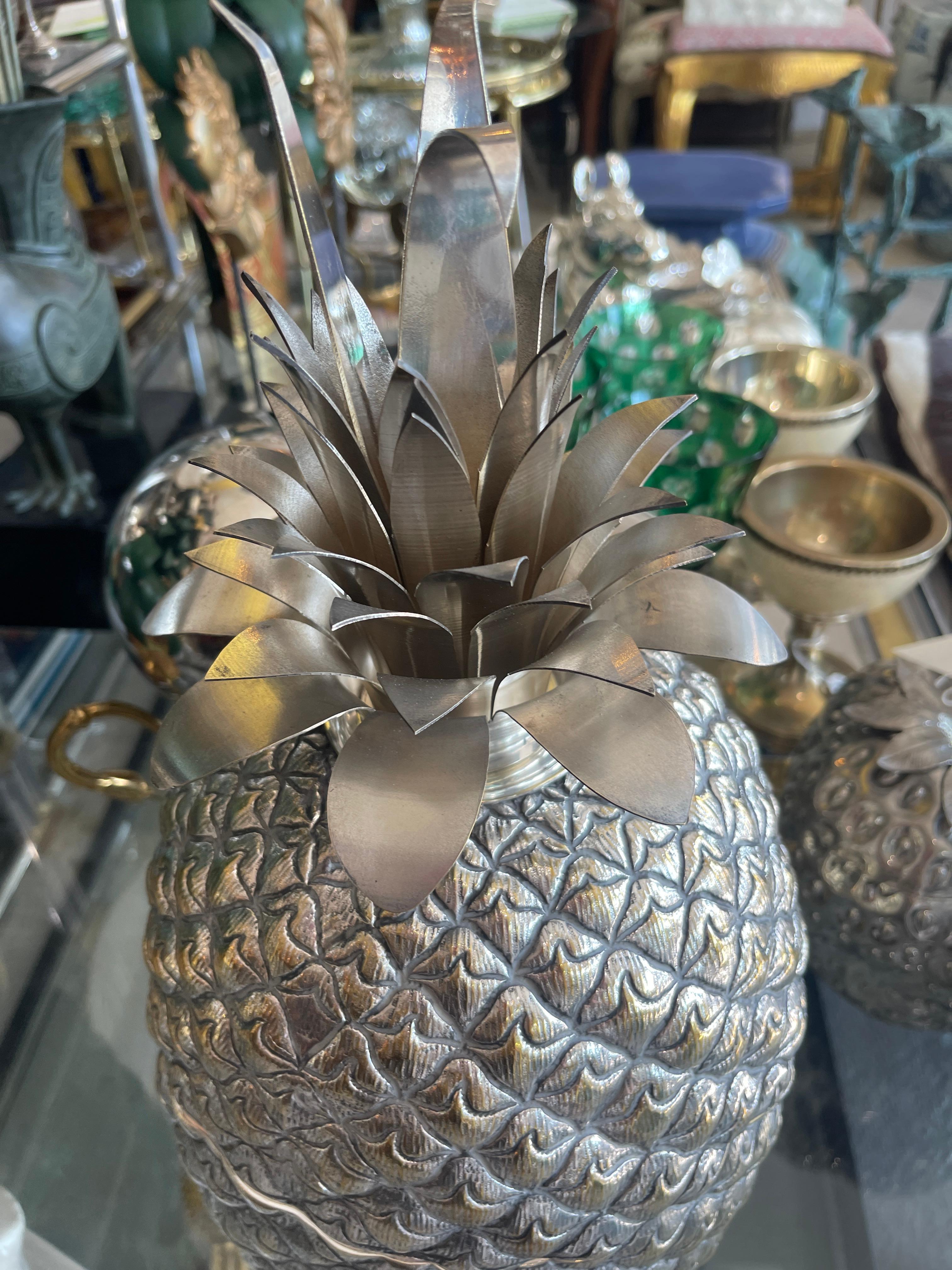 Pineapple Ice Bucket, Silver Plate Extra Large, Portugal For Sale 1