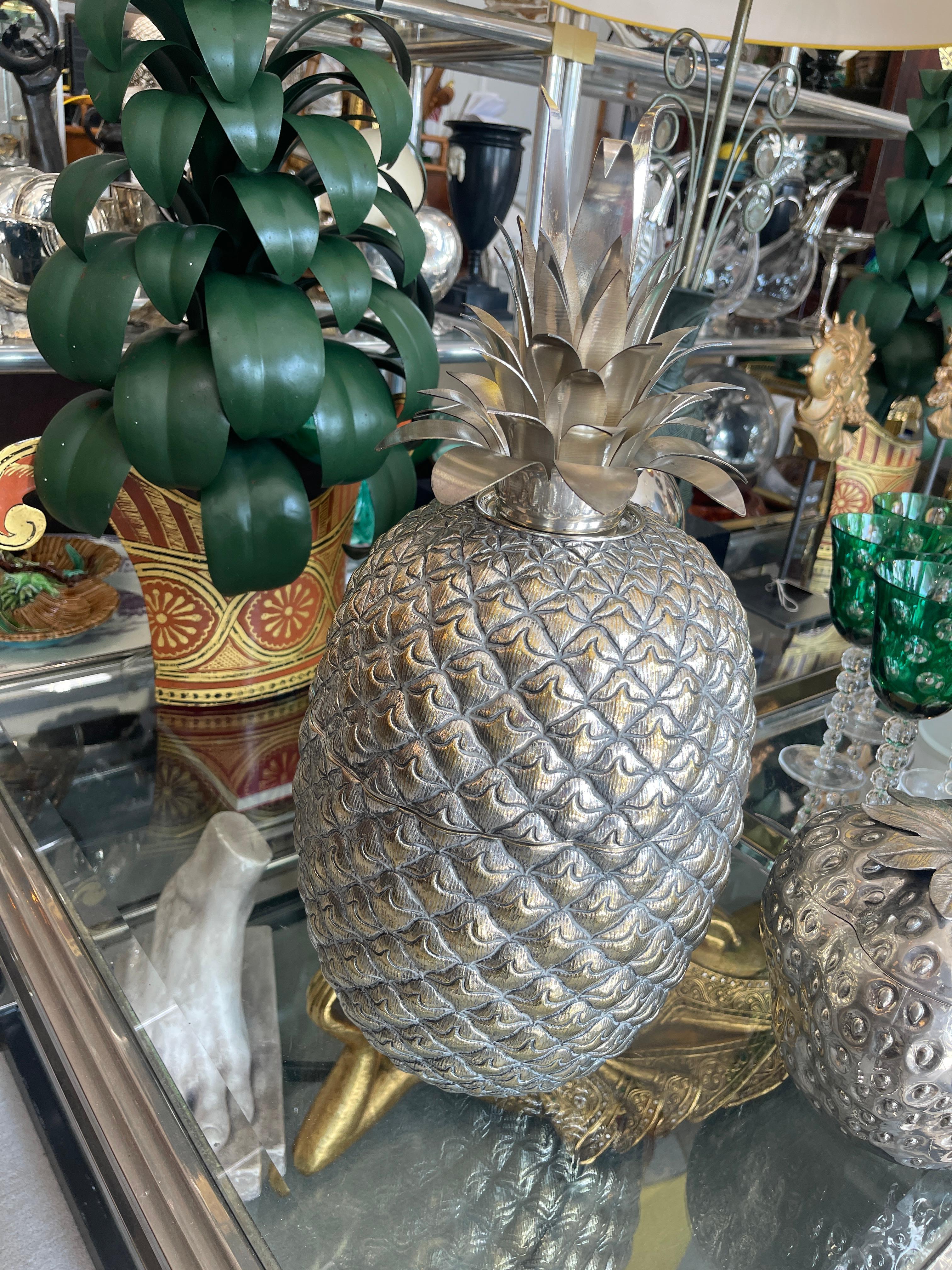 Pineapple Ice Bucket, Silver Plate Extra Large, Portugal For Sale 2