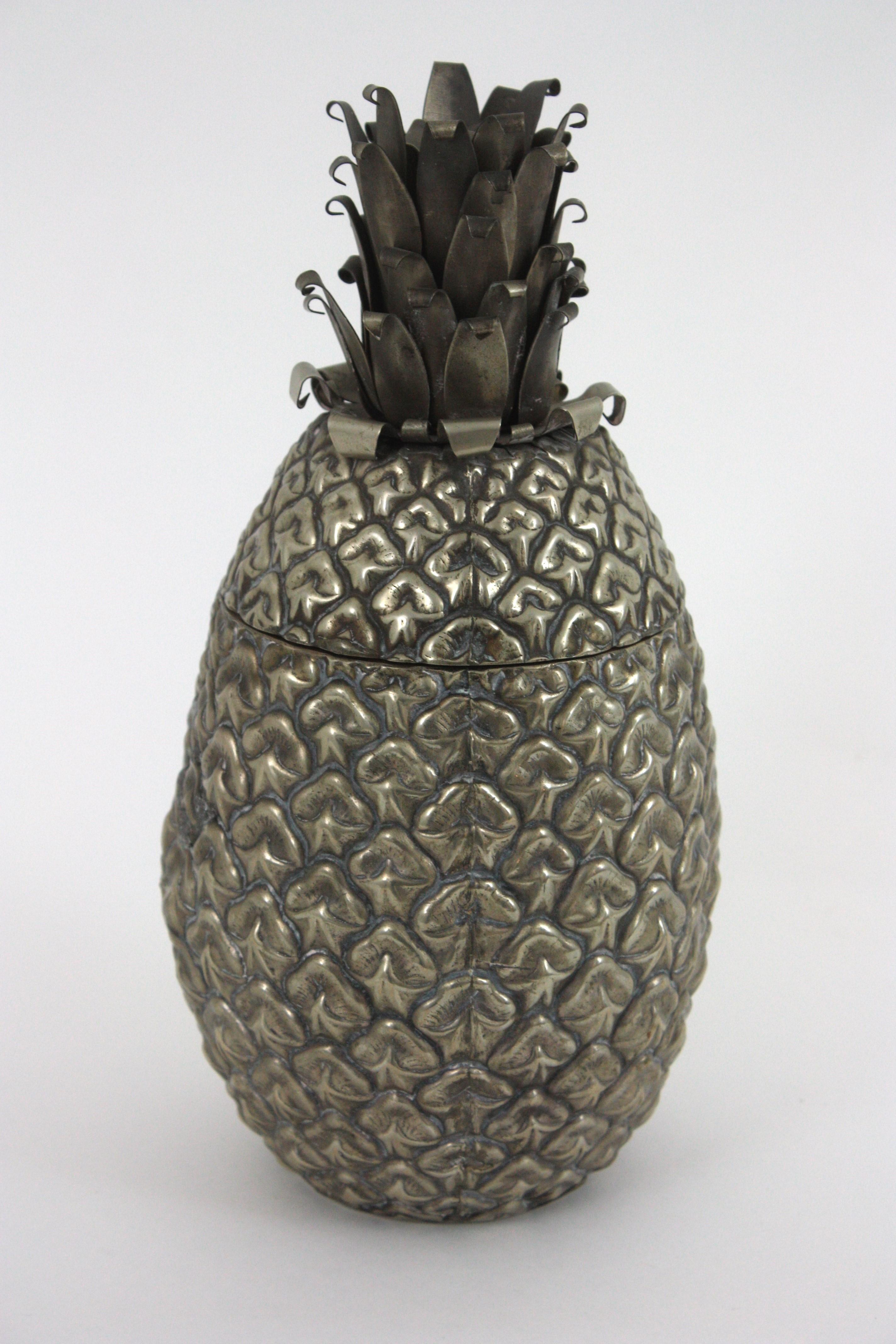 Enfriador de vino con cubitera de piña al estilo de Mauro Manetti, Italia, años 50 en venta 8