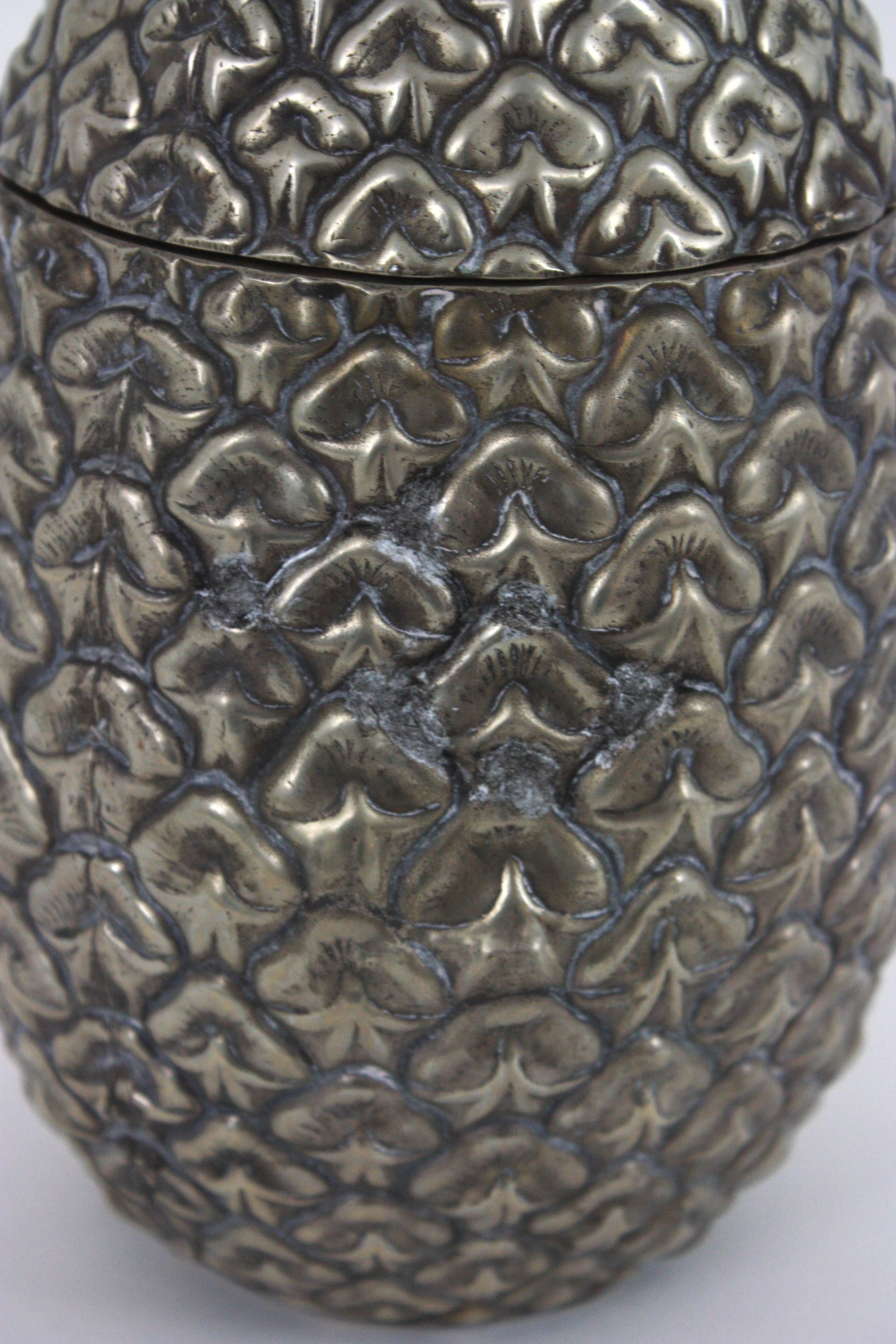 Enfriador de vino con cubitera de piña al estilo de Mauro Manetti, Italia, años 50 en venta 10