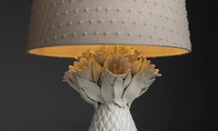 Pineapple Motif Porcelain Lamp , Spain circa 1960