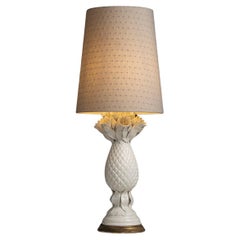Pineapple Motif Porcelain Lamp , Spain circa 1960