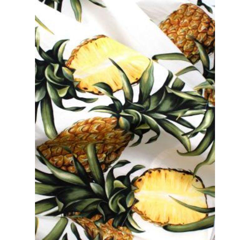 Women's Pineapple Print Tie-Shoulder Midi Dress For Sale