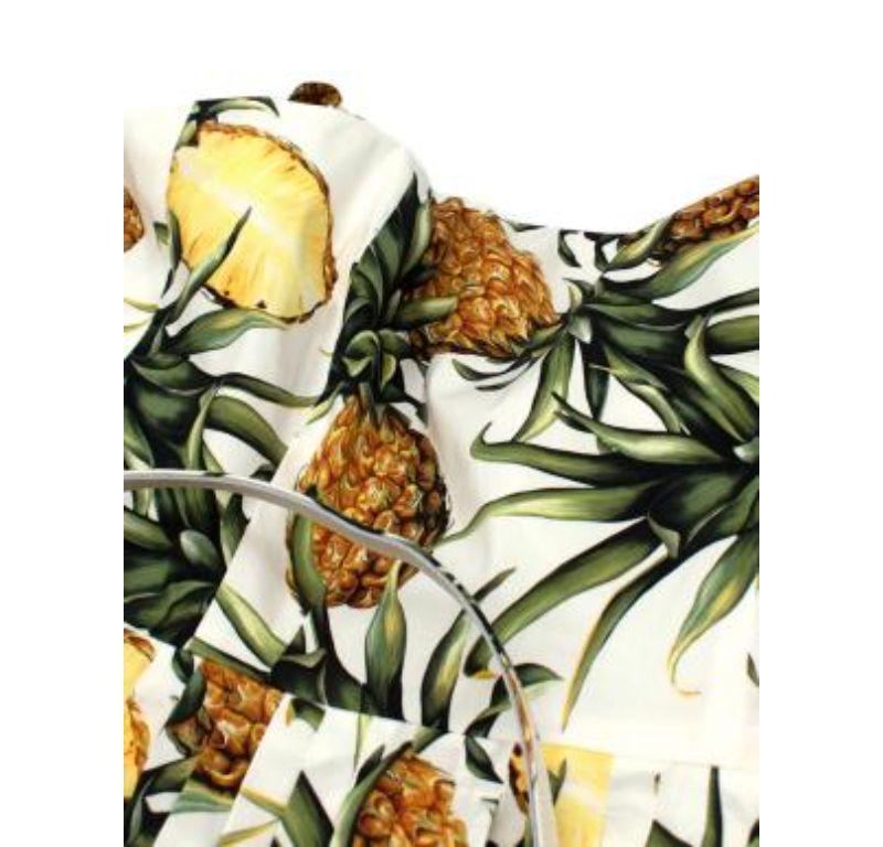Pineapple Print Tie-Shoulder Midi Dress For Sale 2