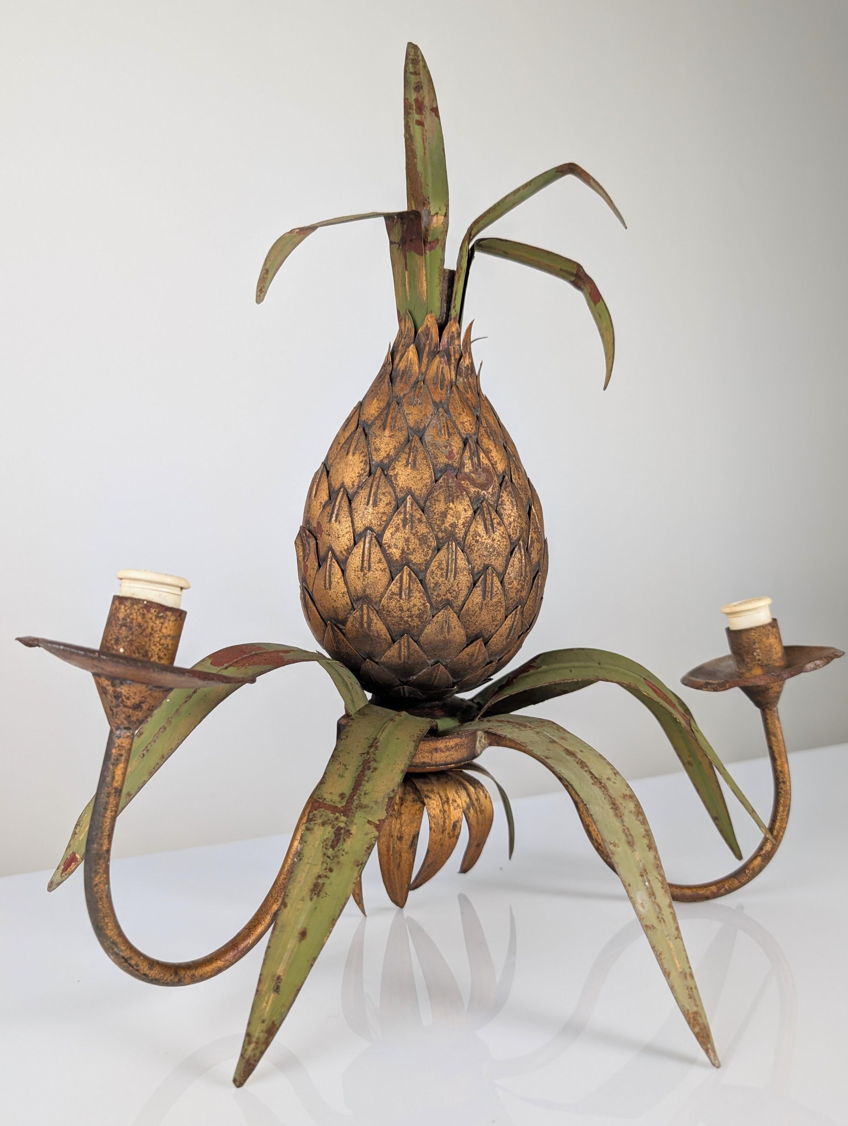 Pineapple Wall Sconce, Maison Jansen Style, 1970s 3