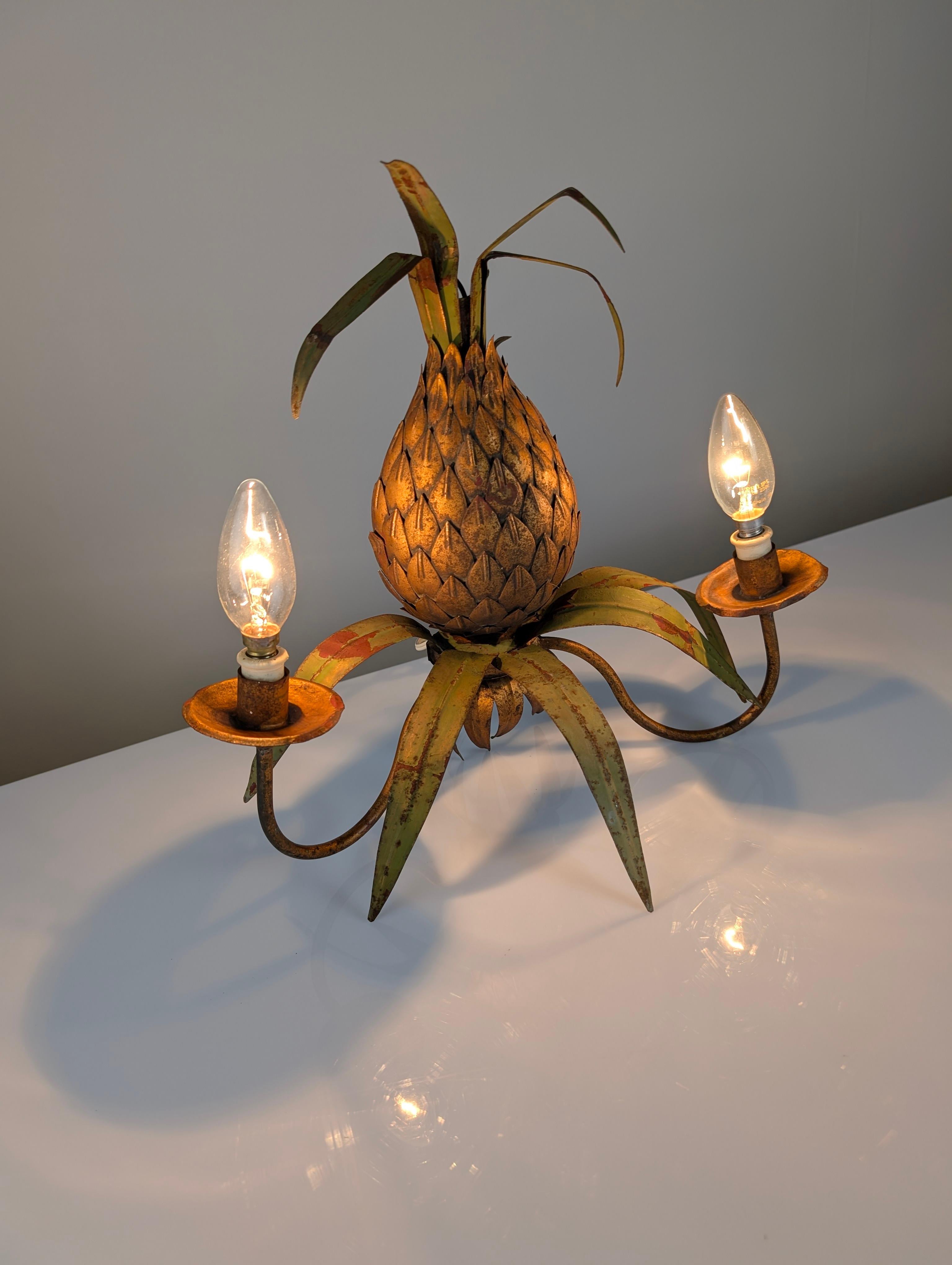 French Pineapple Wall Sconce, Maison Jansen Style, 1970s