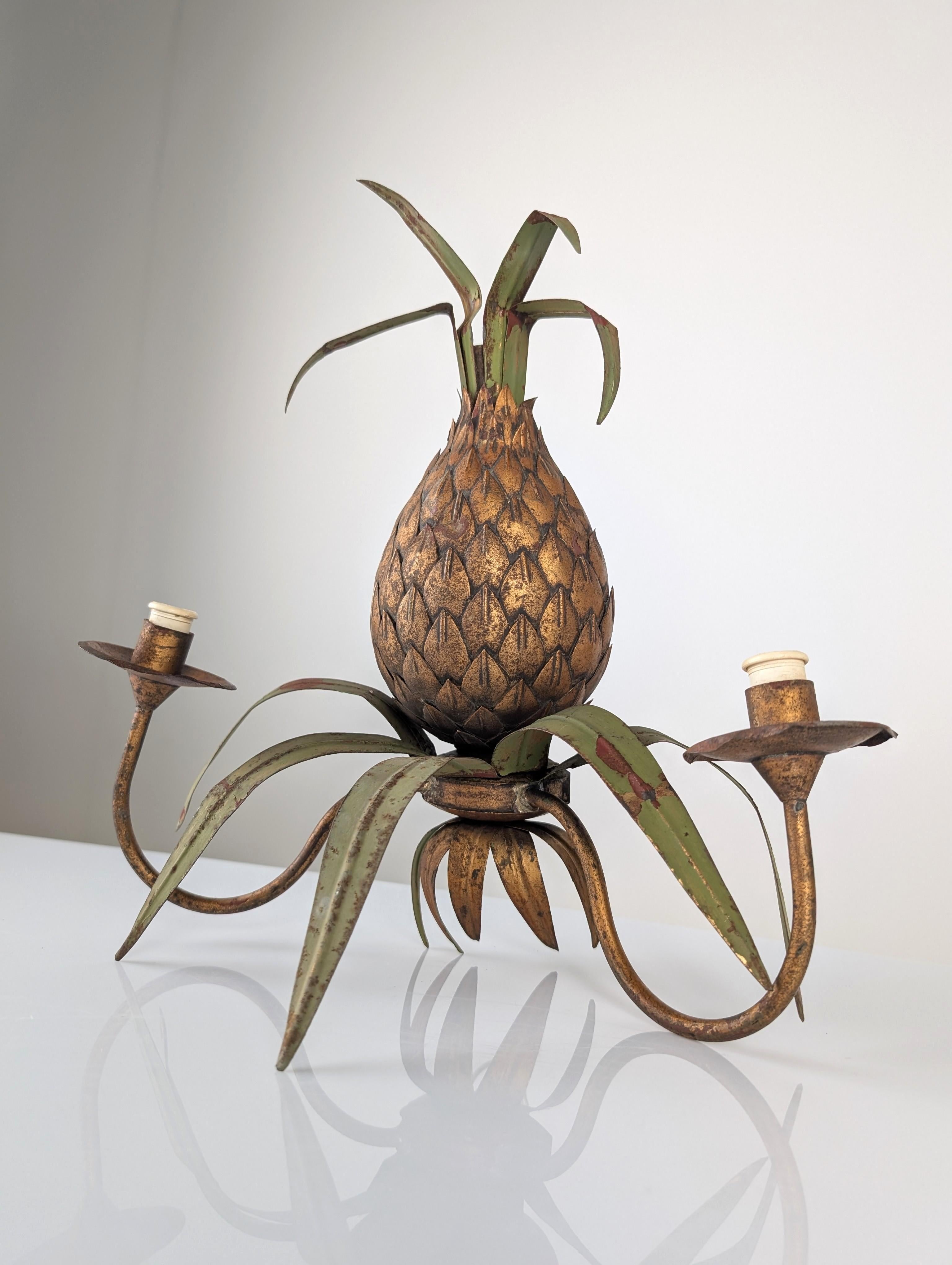 Late 20th Century Pineapple Wall Sconce, Maison Jansen Style, 1970s