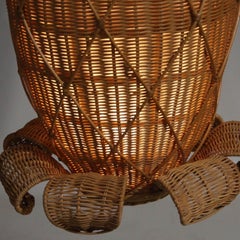 "Pineapple" wicker ceiling light