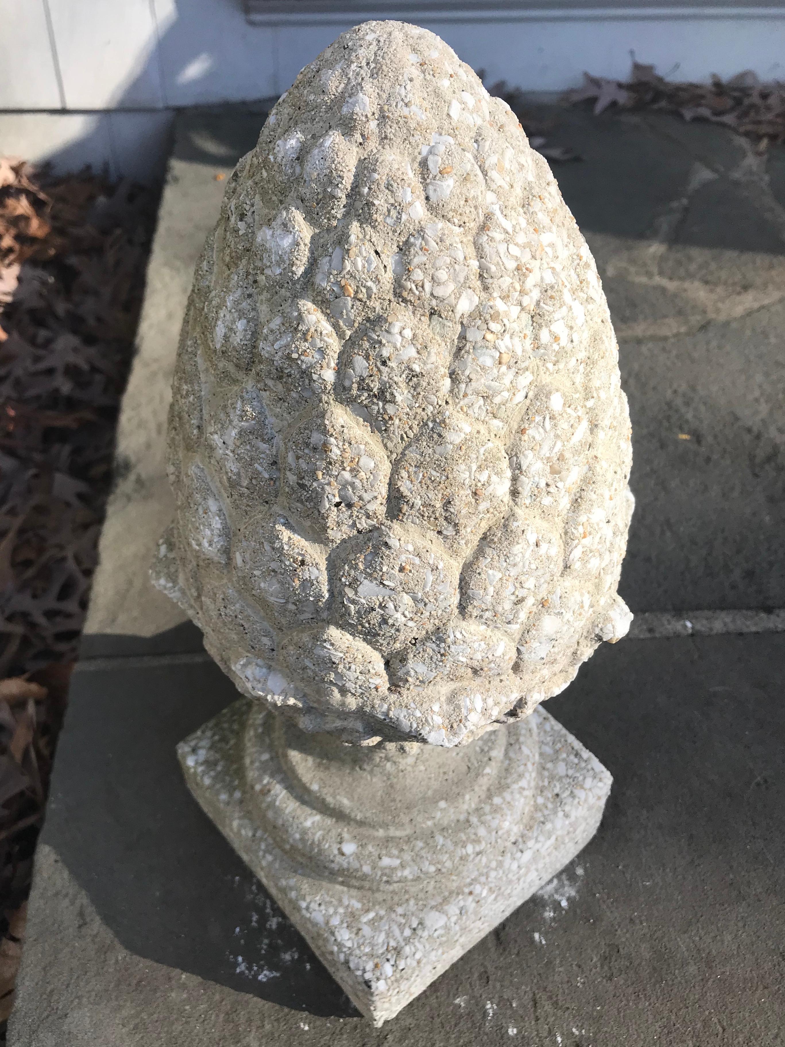 Mid-20th Century Pinecone Cast Stone Finial For Sale