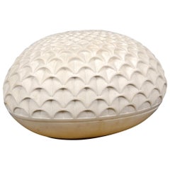 Pinecone Lamp in White Marble by Paul Mathieu for Stephanie Odegard