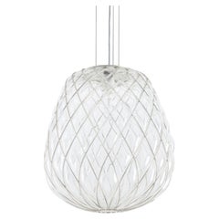 PINECONE - Lampe à suspension moyenne en métal chromé de Fontana Arte