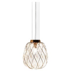 PINECONE - Lampe à suspension moyenne en métal plaqué or par Fontana Arte