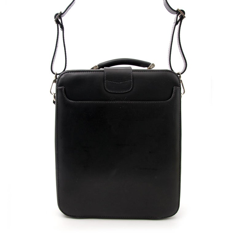 Pineider Power Elegance Black Leather Laptop Briefcase For Sale at 1stdibs