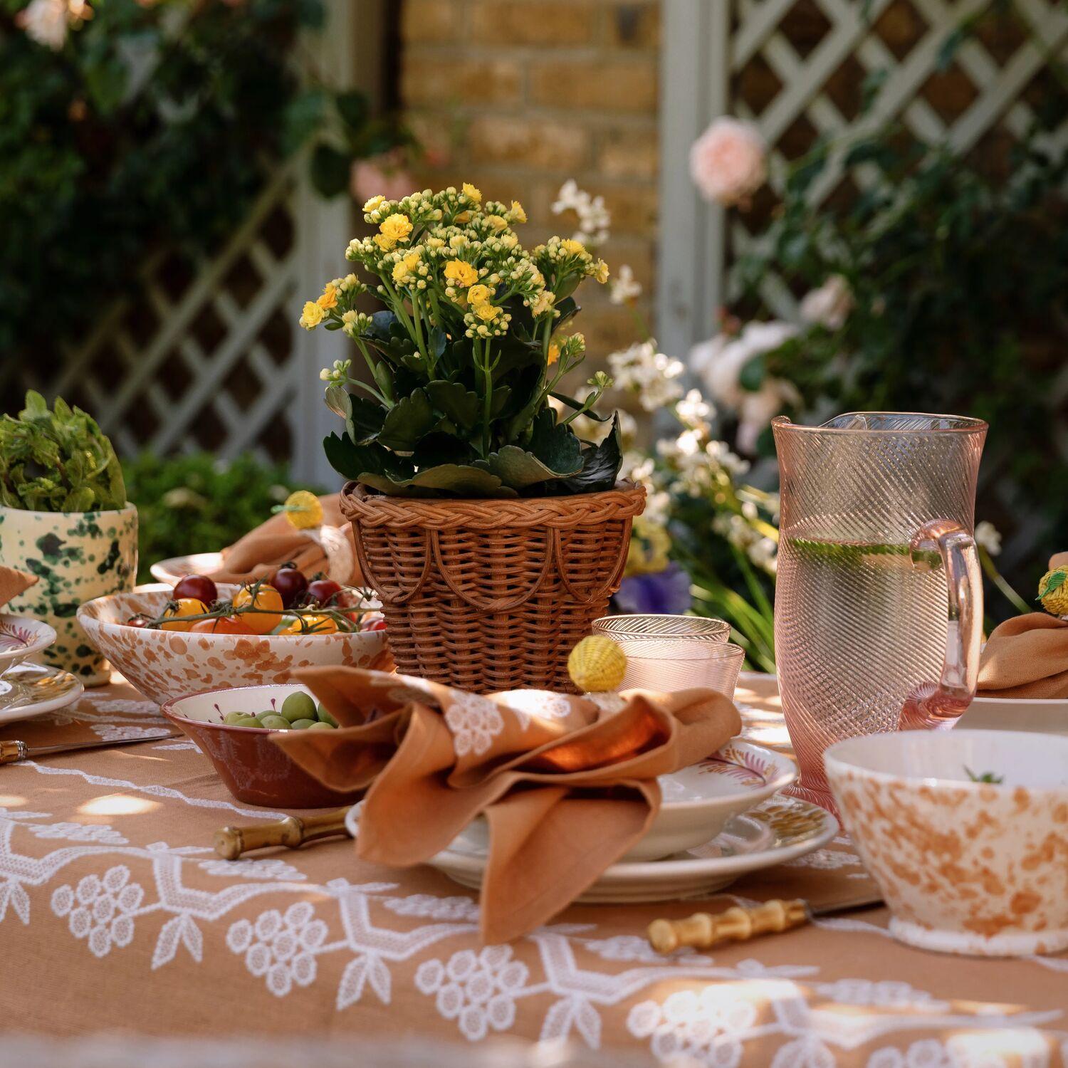 XXIe siècle et contemporain Pinet Pot, Natural Honey Rattan, Small, Modern, Rustic Accessory by Louise Roe en vente