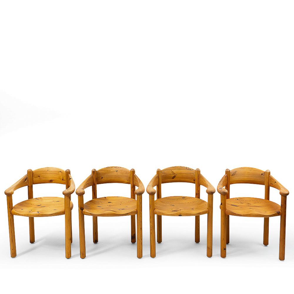 Danish Pinewood Carver Chairs by Rainer Daumiller, 1970s